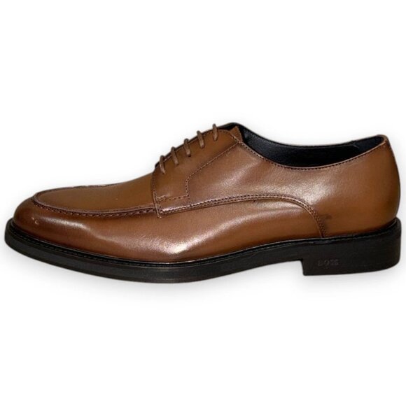 BOSS Larry-L Men's Brown Leather Derby Shoes US 9 (UK 8 EU 42) MSRP $250 - Picture 2 of 4